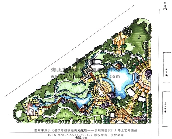 景观考研快题案例分析——街头绿地公园设计 - 快题与